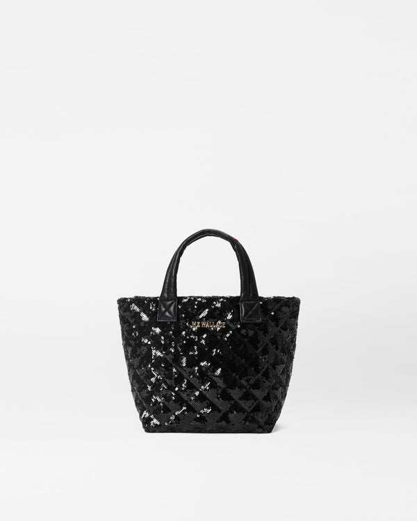 Black Sequin Micro Metro Tote Deluxe
